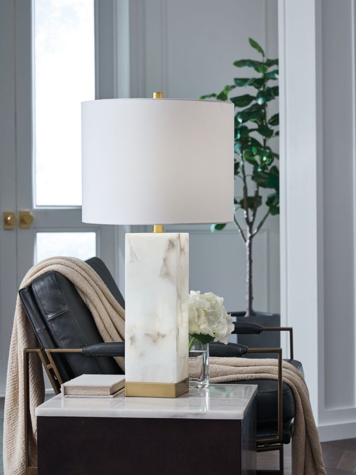 Linderfield - White / Gold Finish - Alabaster Table Lamp - Image 2