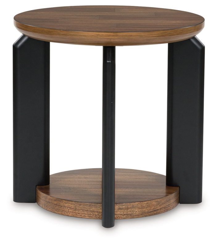 Kraeburn - Brown / Black - Round End Table - Image 4
