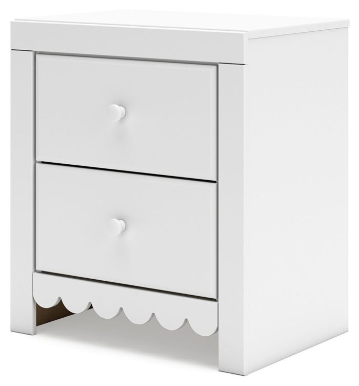 Mollviney - White - Two Drawer Night Stand - Image 3