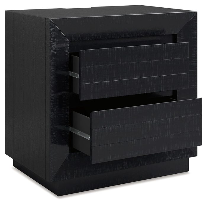 Londer - Black - Two Drawer Night Stand - Image 4