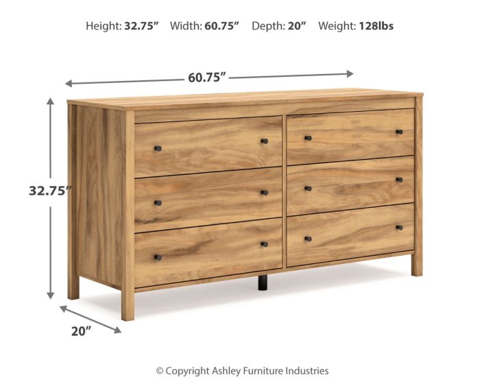 Bermacy - Light Brown - Six Drawer Dresser - Image 2