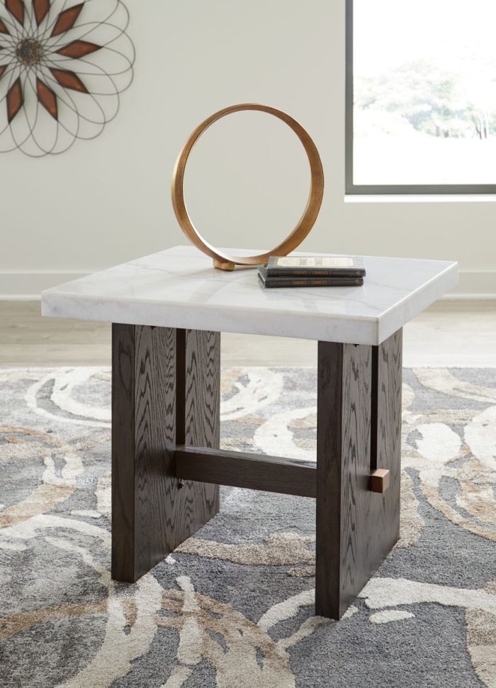 Burkhaus - White / Dark Brown - Rectangular End Table - Image 4