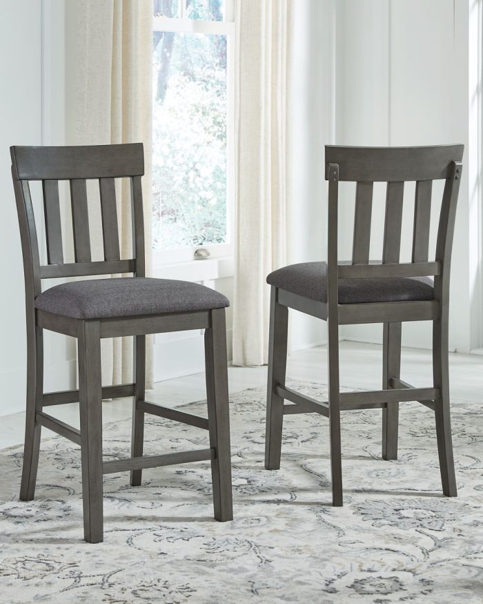 Hallanden - Black / Gray - Upholstered Barstool (Set of 2) - Image 3