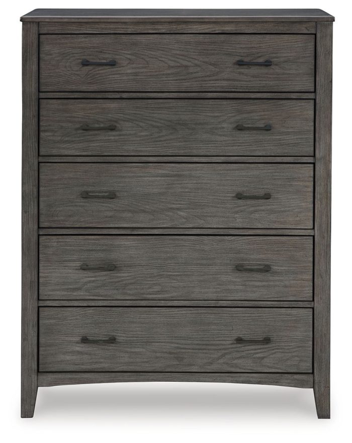 Montillan - Grayish Brown - Five Drawer Chest - Image 4