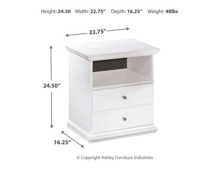Bostwick Shoals - White - One Drawer Night Stand - Image 2
