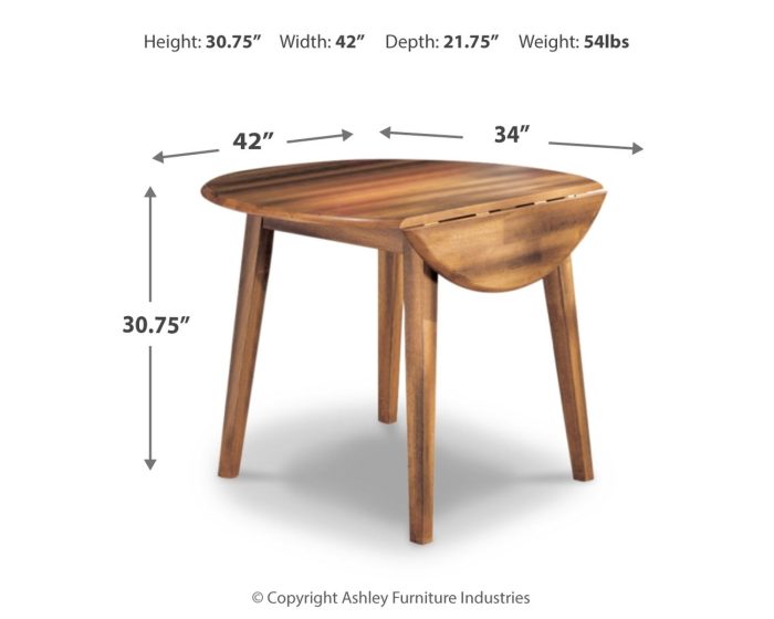 Berringer - Rustic Brown - Round DRM Drop Leaf Table - Image 4