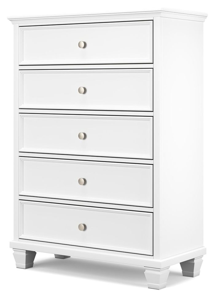 Fortman - White - Five Drawer Chest - Image 3