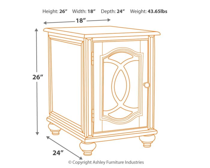 Realyn - White / Brown - Chair Side End Table - Insert Mirror - Image 4