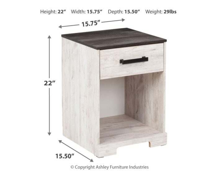 Shawburn - Whitewash / Charcoal Gray - One Drawer Night Stand - Image 3