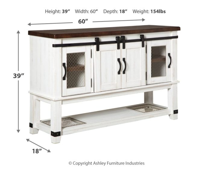 Valebeck - White / Brown - Dining Room Server - Image 3