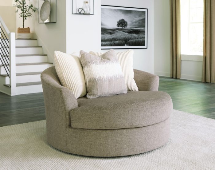 Creswell - Stone - Oversized Swivel Accent Chair - Image 4