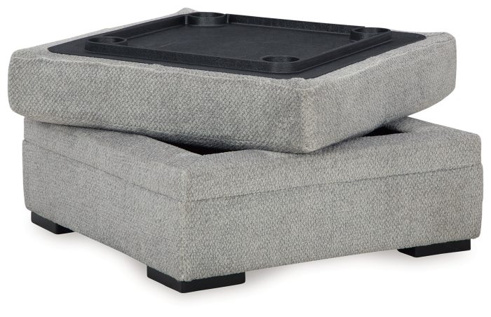 Casselbury - Cement - Ottoman With Storage - Image 2