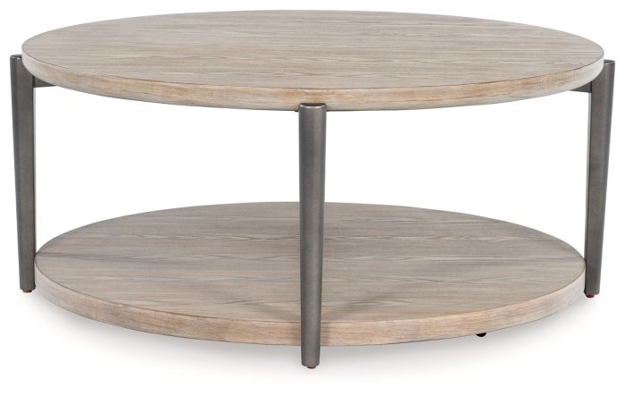 Dyonton - Light Grayish Brown - Round Cocktail Table - Image 2