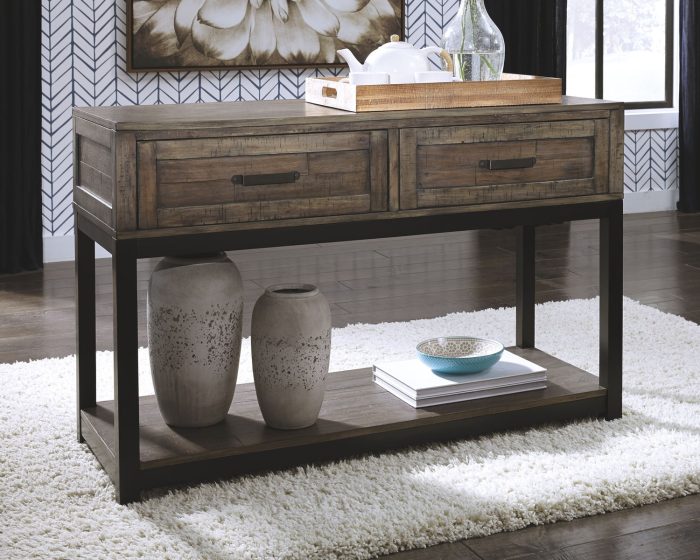 Johurst - Grayish Brown - Sofa Table - Image 4