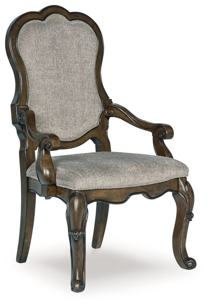 Maylee - Dark Brown - Dining Upholstered Arm Chair (Set of 2) - Image 2