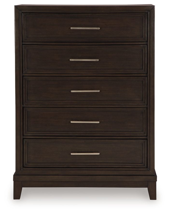 Neymorton - Dark Grayish Brown - Five Drawer Chest - Image 3