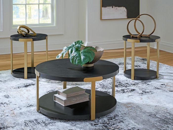 Shylore - Black / Brass Finish - Occasional Table Set (Set of 3) - Image 4