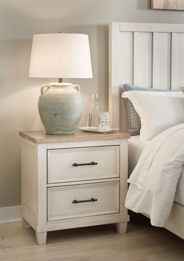 Shaybrock - Antique White / Brown - Two Drawer Night Stand - Image 3
