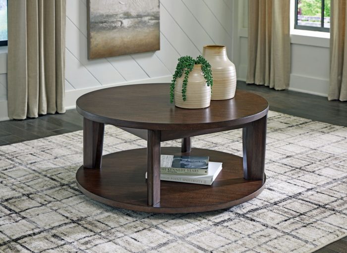 Korestone 2 - Dark Brown - Round Cocktail Table - Image 2