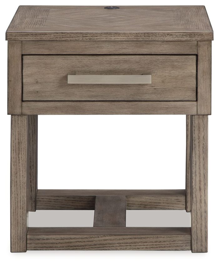 Loyaska - Grayish Brown - Rectangular End Table - Image 3