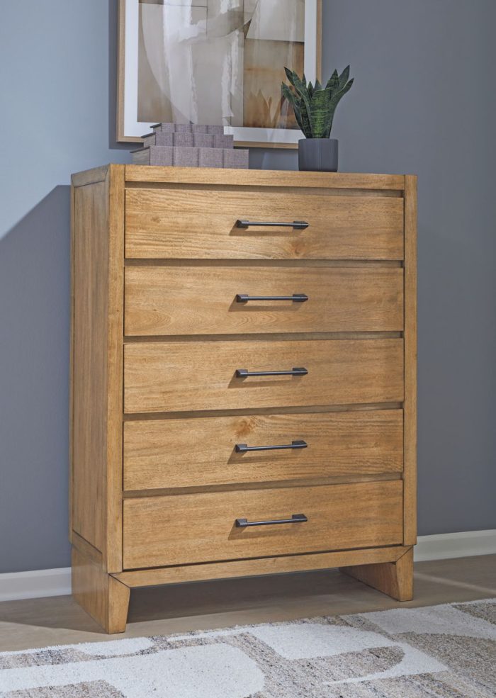 Sherbana - Light Brown - Five Drawer Chest - Image 4