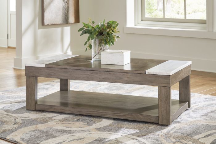 Loyaska - Grayish Brown / White - Lift Top Cocktail Table - Image 2
