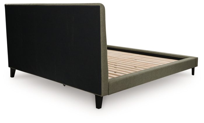 Chirason - Sage Green - California King Upholstered Bed With Roll Slats - Image 2