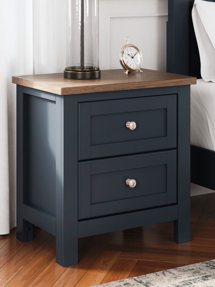 Landocken - Brown / Blue - Two Drawer Night Stand - Image 2
