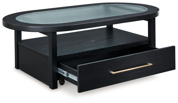 Winbardi - Black - Oval Cocktail Table - Image 2