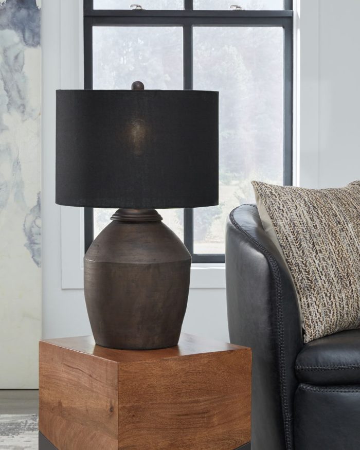 Naareman - Metallic Black - Terracotta Table Lamp - Image 3