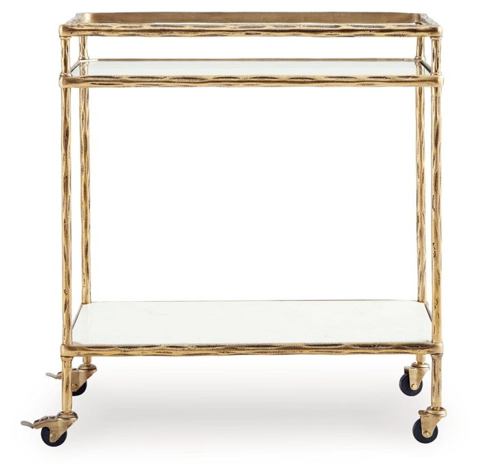 Plattfield - Antique Gold Finish - Bar Cart - Image 4