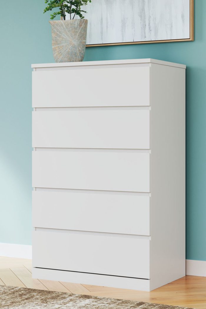 Onita - White - Five Drawer Chest - Image 4