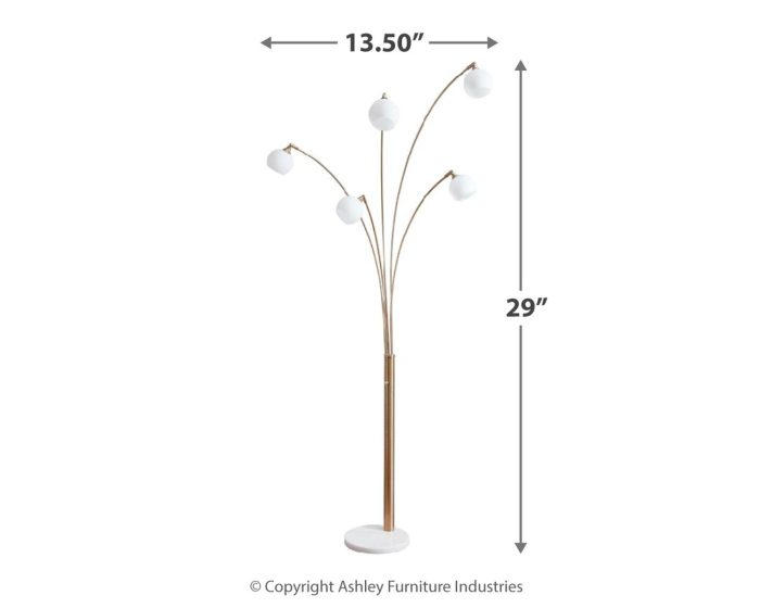 Taliya - Champagne / White - Metal Arc Lamp - Image 2