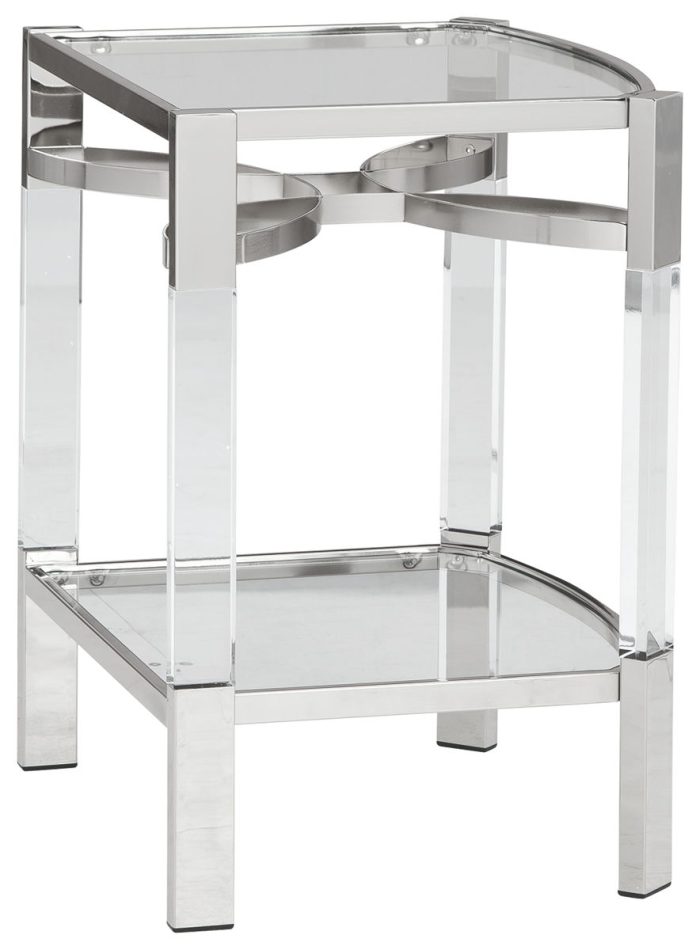 Chaseton - Clear / Silver Finish - Accent Table - Image 2