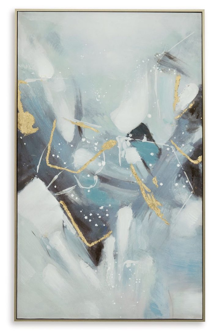 Cormette - Blue / White / Gold Finish - Wall Art - Image 3
