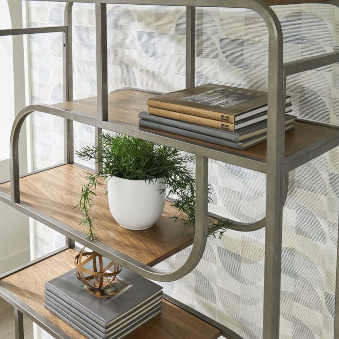 Jaddon - Brown / Antique Silver - Bookcase - Image 3