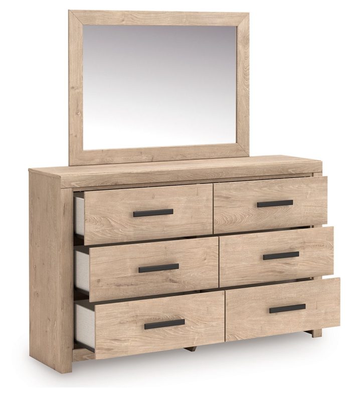 Sanginlane - Tan - Dresser and Mirror - Image 2