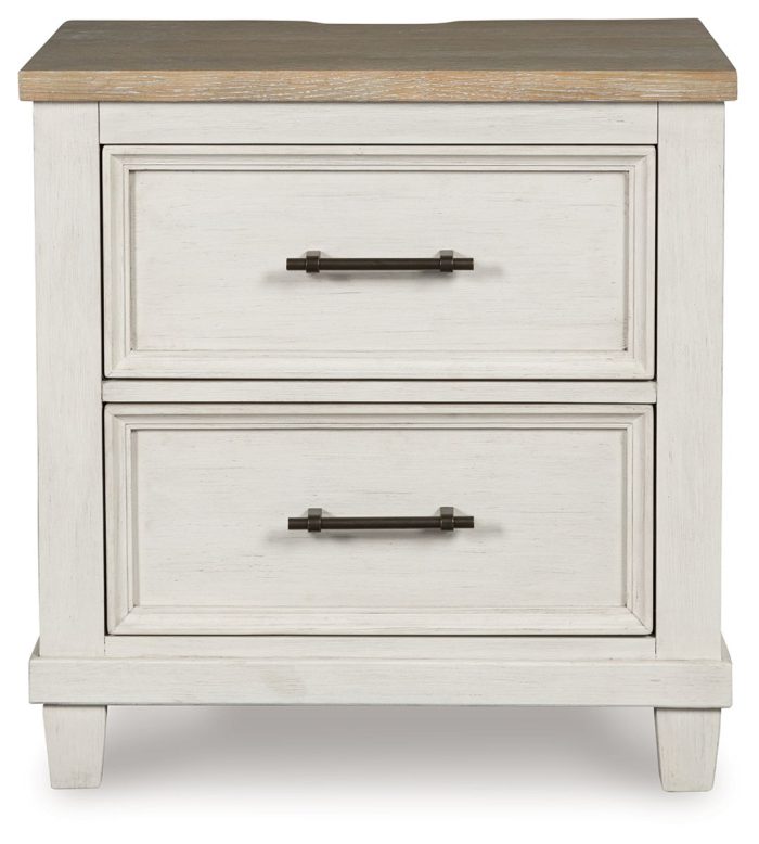 Shaybrock - Antique White / Brown - Two Drawer Night Stand - Image 2