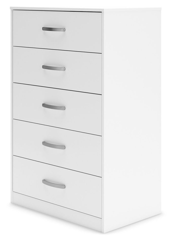Flannia - White - Five Drawer Chest - 46" Height - Image 3