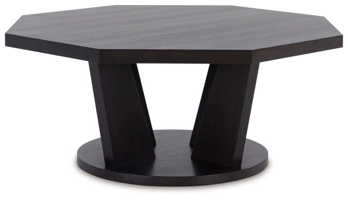 Chasinfield - Dark Brown - Octagon Coffee Table - Image 2