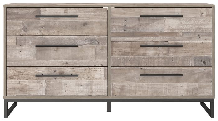 Neilsville - Whitewash - Six Drawer Dresser - Vinyl-Wrapped - Image 2