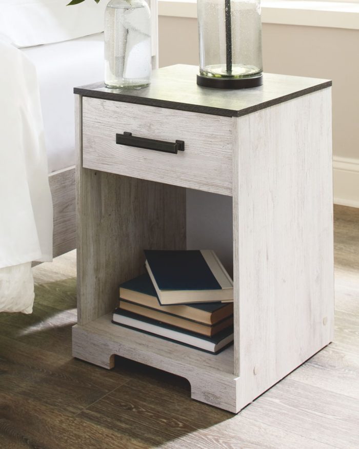 Shawburn - Whitewash / Charcoal Gray - One Drawer Night Stand - Image 4