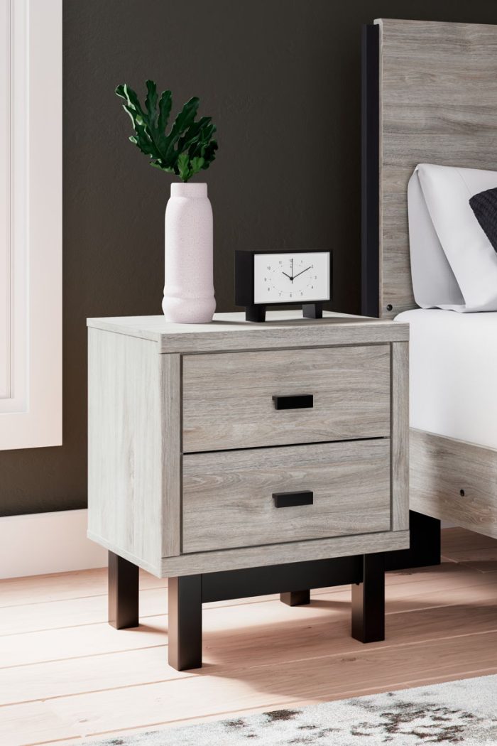 Vessalli - Black / Gray - Two Drawer Nightstand - Image 4