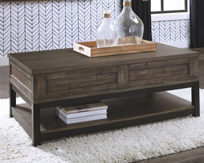Johurst - Grayish Brown - LIFT TOP COCKTAIL TABLE - Image 4
