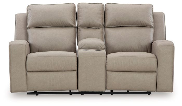 Lavenhorne - Pebble - Dbl Rec Loveseat W/Console - Image 3