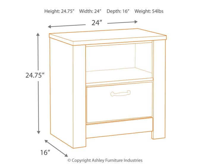 Bellaby - Whitewash - One Drawer Night Stand - Image 3
