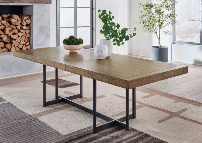 Tomtyn - Light Brown - Rectangular Dining Room Extension Table - Image 4