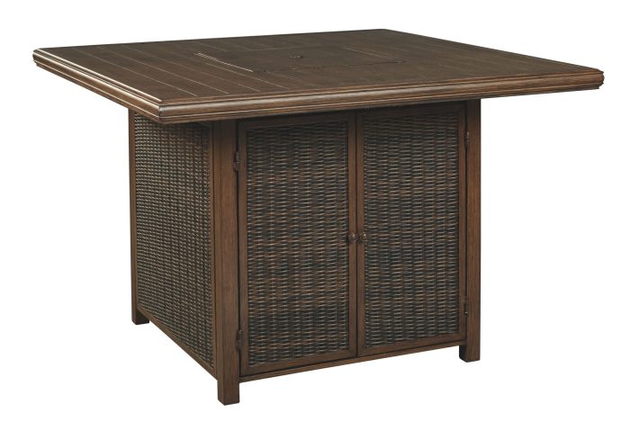 Paradise Trail - Medium Brown - Square Bar Table w/Fire Pit - Image 3