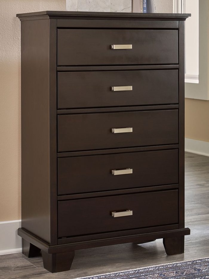 Covetown - Dark Brown - Five Drawer Chest - Image 4