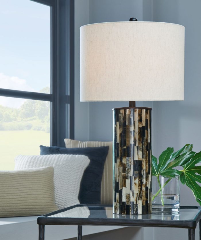 Ellford - Black / Brown / Cream - Poly Table Lamp - Image 4